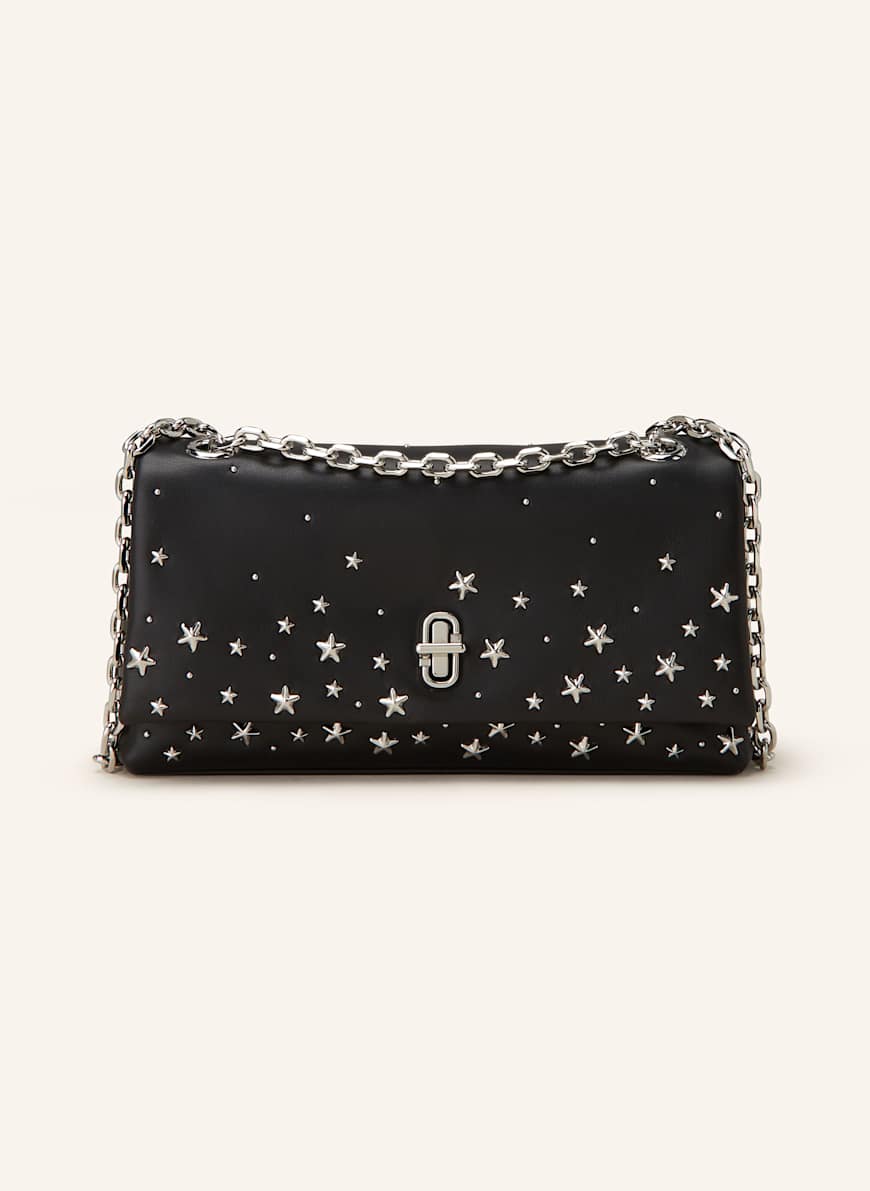MARC JACOBS Umhängetasche THE STAR STUDDED DUAL CHAIN WALLET mit Nieten: SCHWARZ