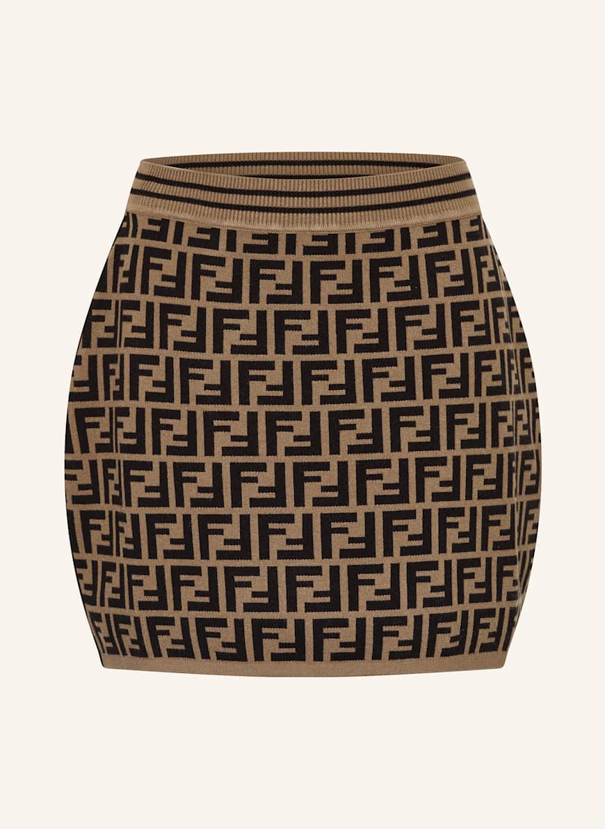 FENDI Strickrock: SCHWARZ/ BRAUN