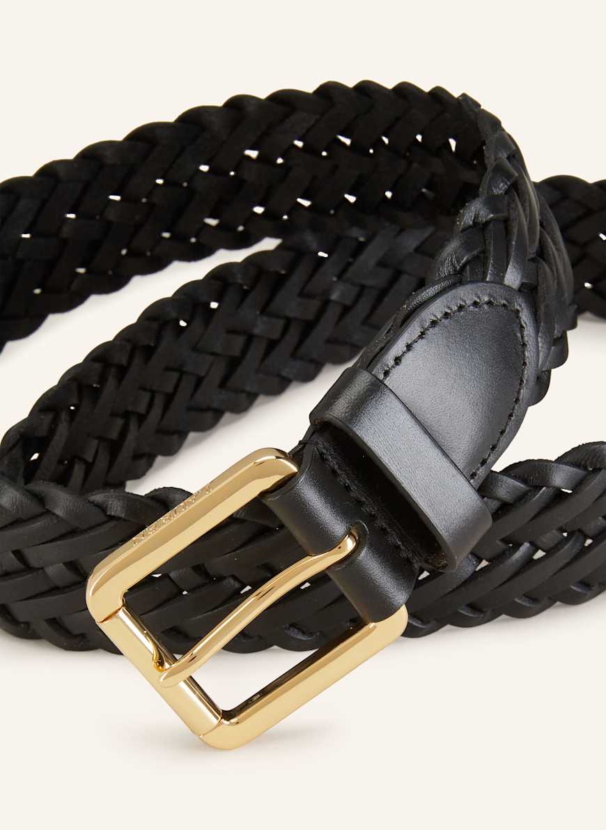LAUREN RALPH LAUREN Braided belt made of leather in black display picture 3