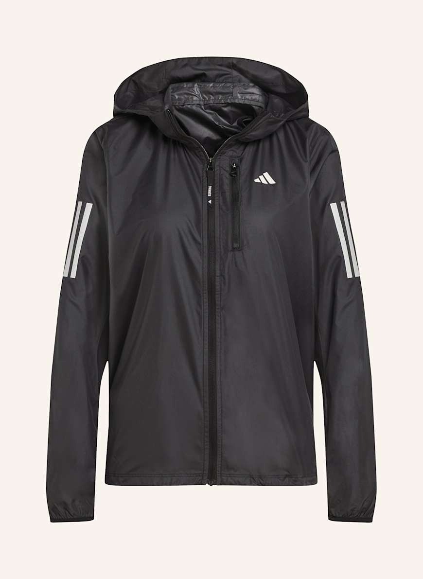 adidas Laufjacke OWN THE RUN in schwarz weiss