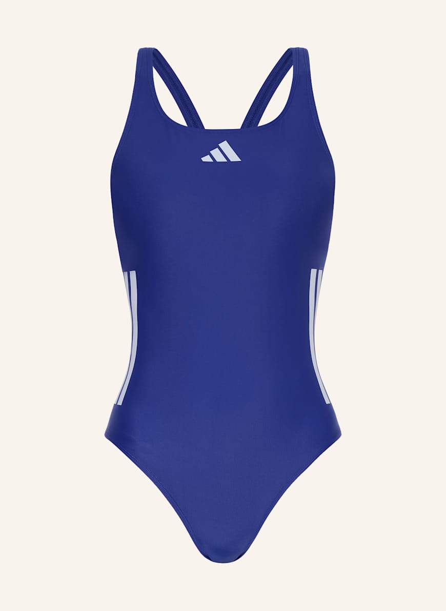 adidas Badeanzug 3-STREIFEN in blau/ helllila