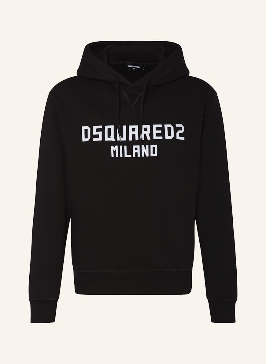 DSQUARED2 Hoodie COOL FIT: SCHWARZ/ WEISS