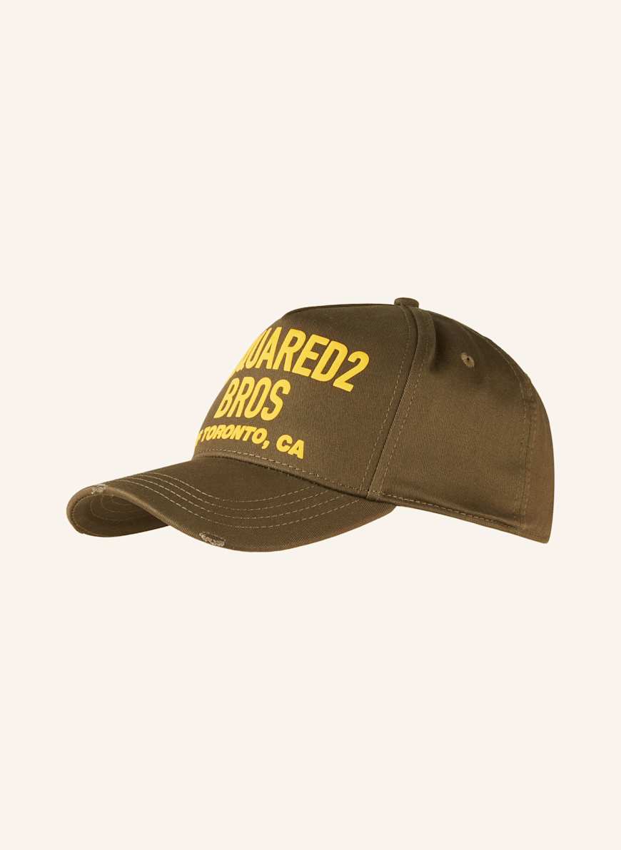 DSQUARED2 Cap GABARDINE BROS: KHAKI/ ORANGE
