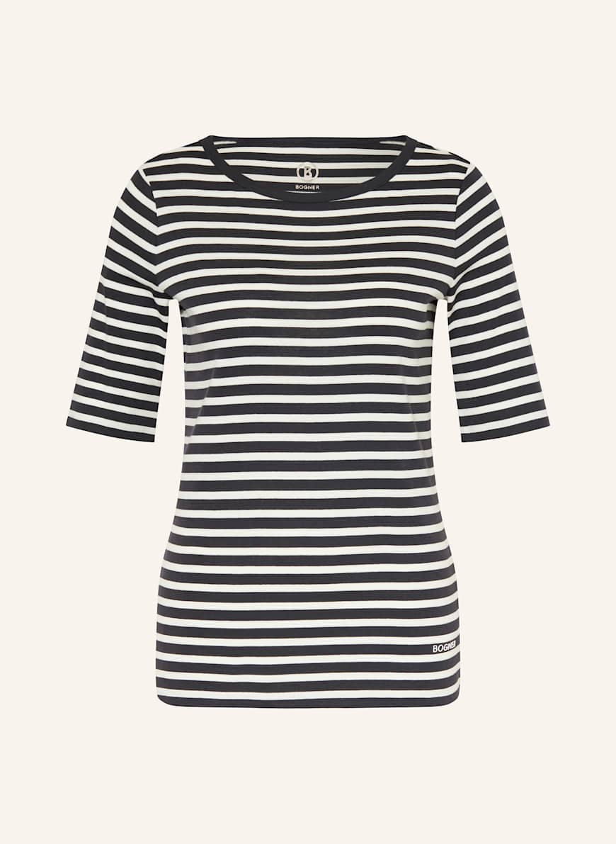 BOGNER T-Shirt LOUNA: WEISS/ DUNKELBLAU