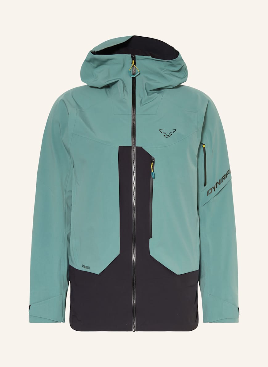 DYNAFIT TIGARD 3L STRETCH hardshell ski jacket in teal/ black