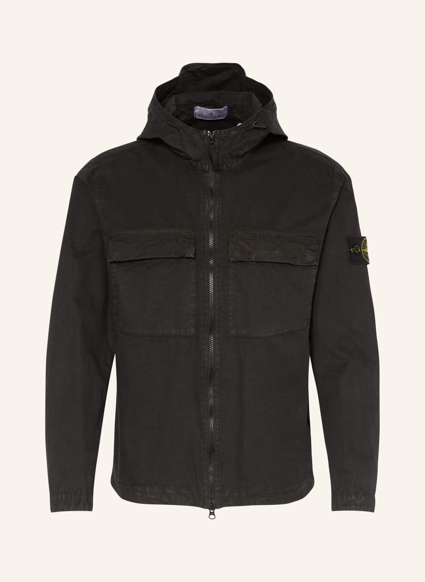 Stone island deals hooded overshirt jacket