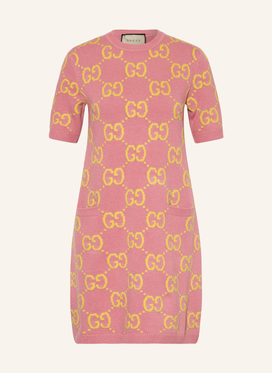 GUCCI Knit dress in pink dark yellow