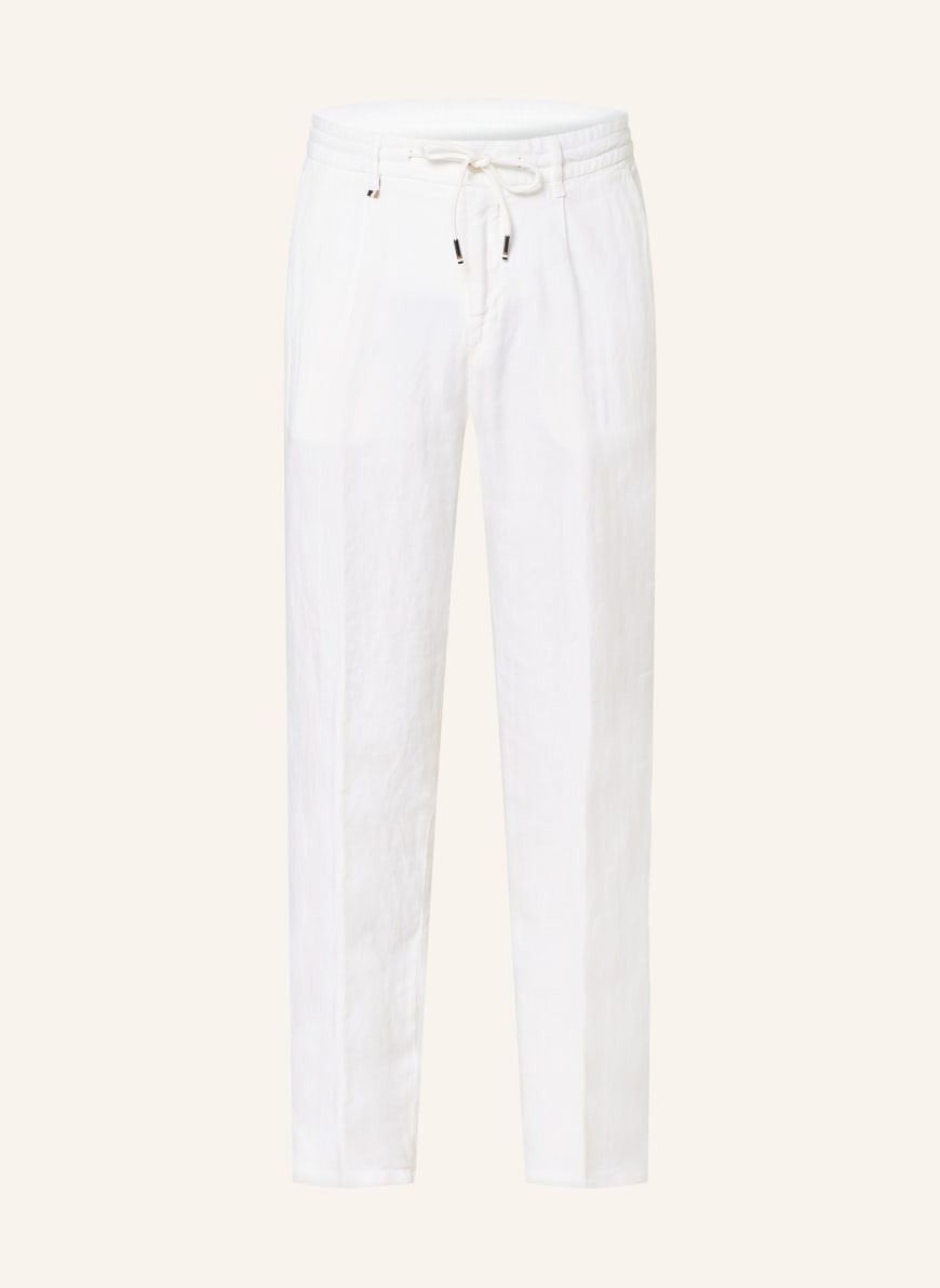 BOSS Leinenhose GENIUS Slim Fit in weiss
