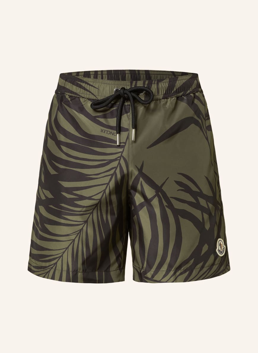 MONCLER Swim shorts in khaki black