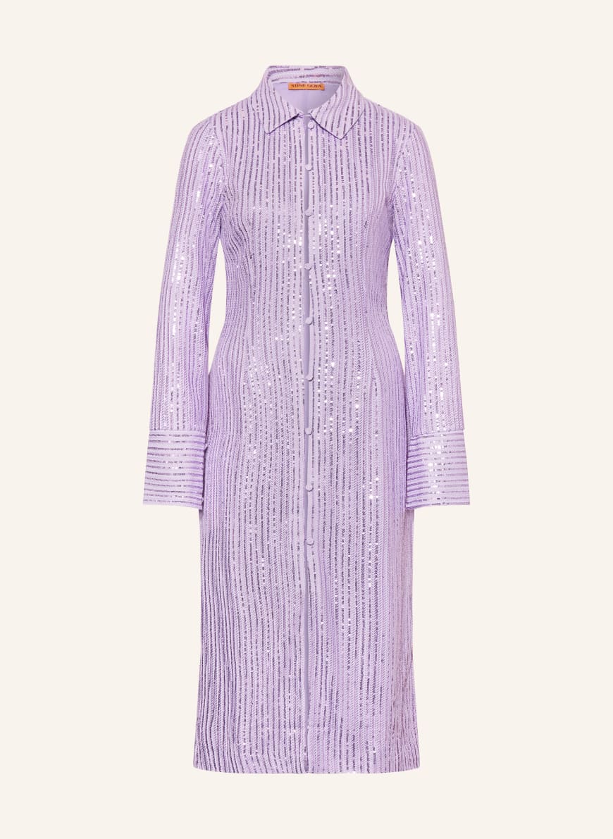 STINE GOYA Coat SONJA with sequins in lavender