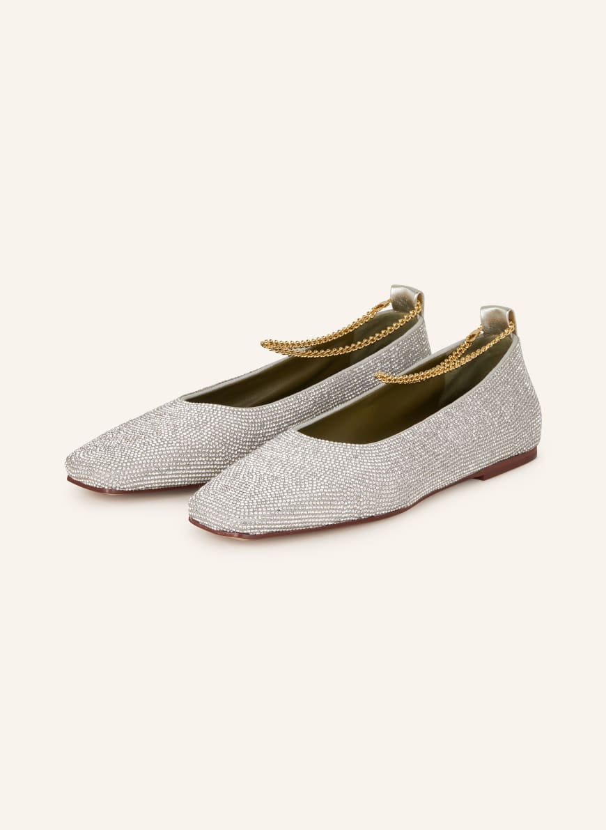 MARIA LUCA Ballet flats AUGUSTA with decorative gems in silver
