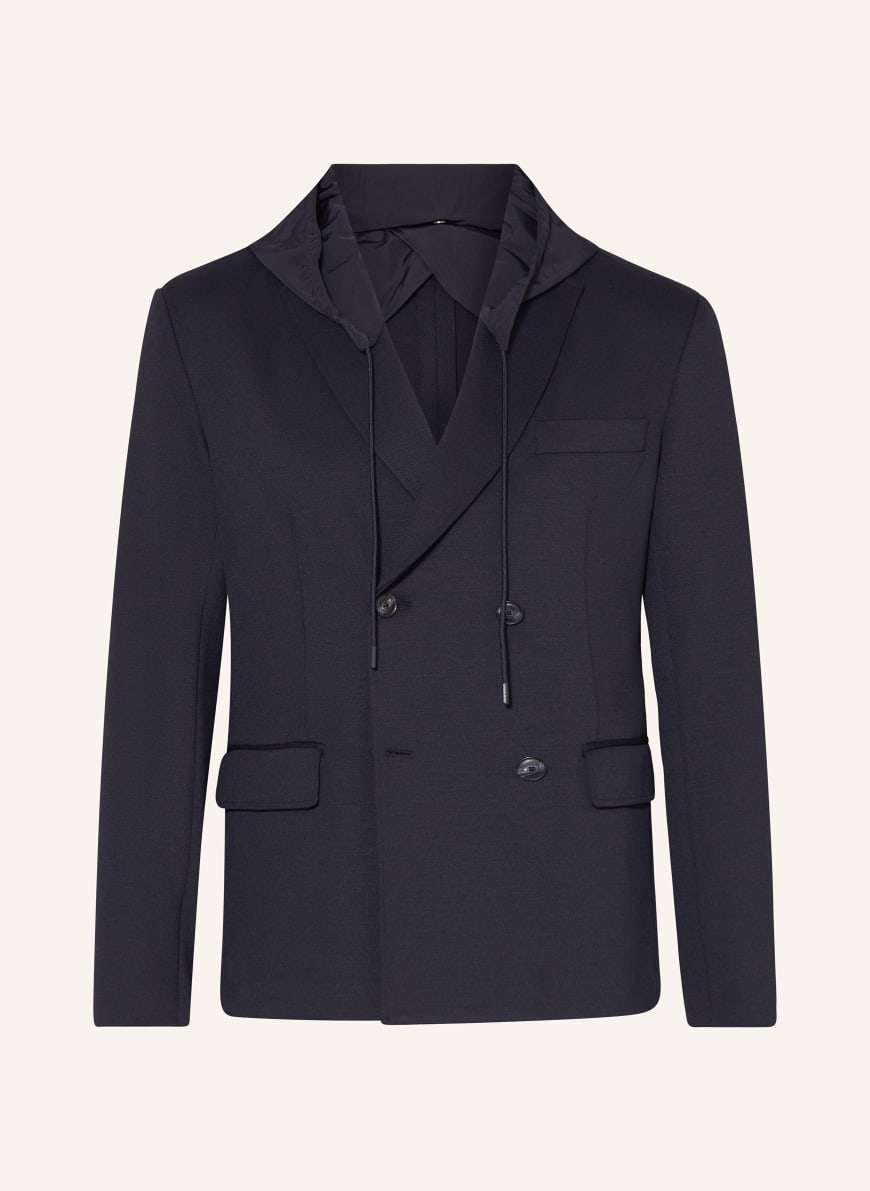 EMPORIO ARMANI Tailored jacket regular fit with detachable trim in dark blue