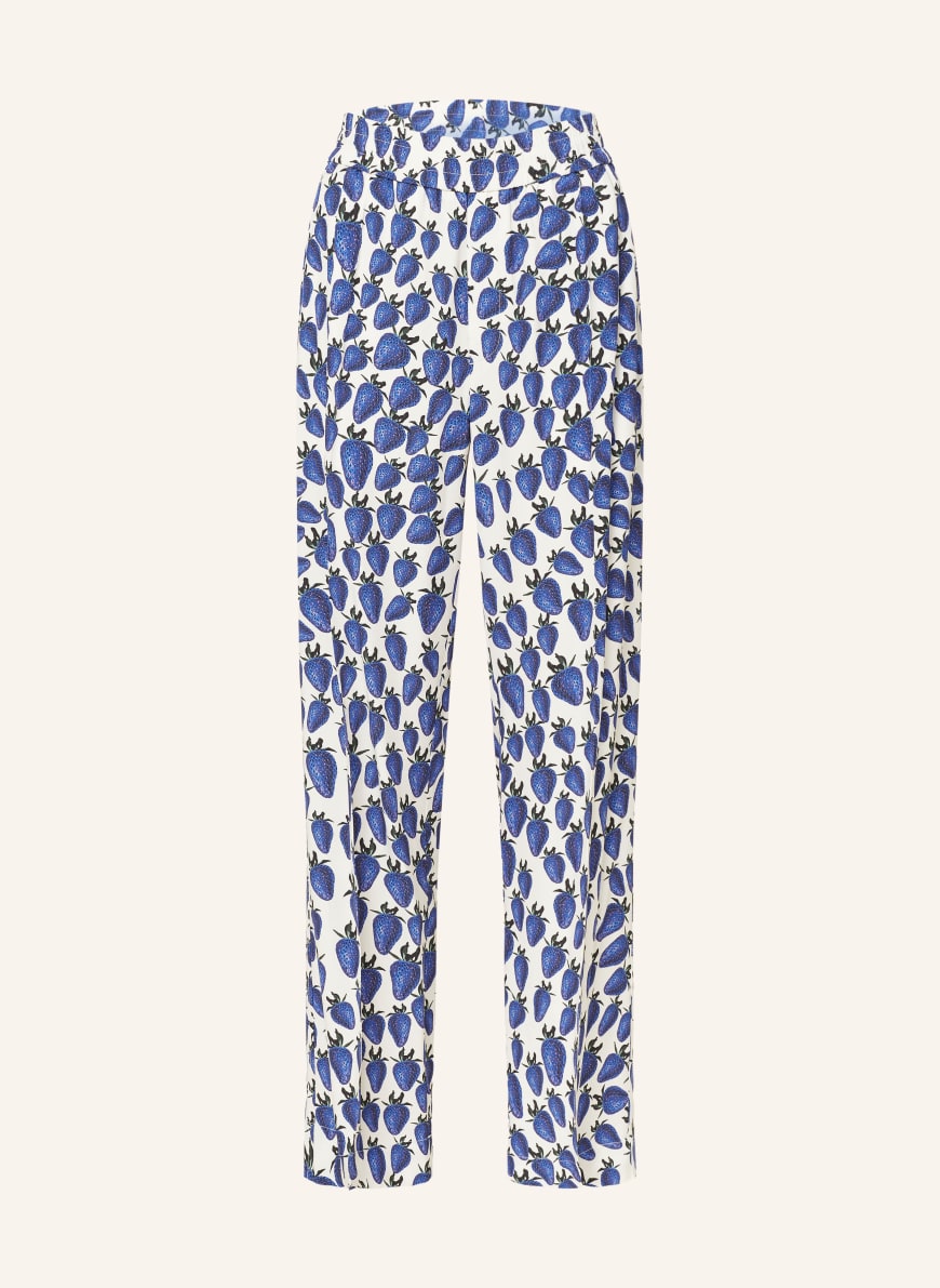 BURBERRY Wide leg trousers in blue white