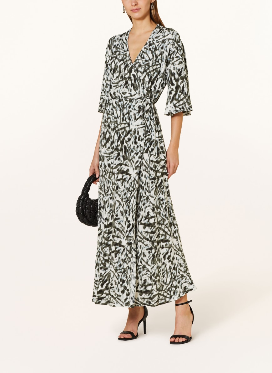 GESTUZ Wrap dress BLUMIAGZ in khaki white