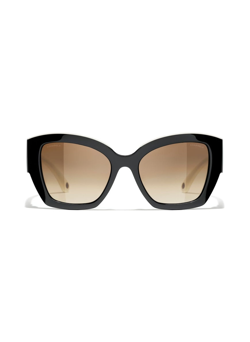 CHANEL Schmetterlingsförmige Sonnenbrille in c534m2 - schwarz 