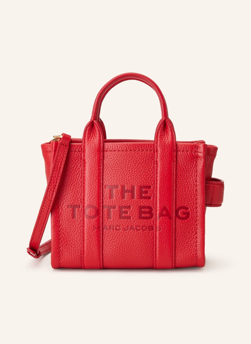 MARC JACOBS Shopper THE CROSSBODY TOTE BAG LEATHER: 617 TRUE RED