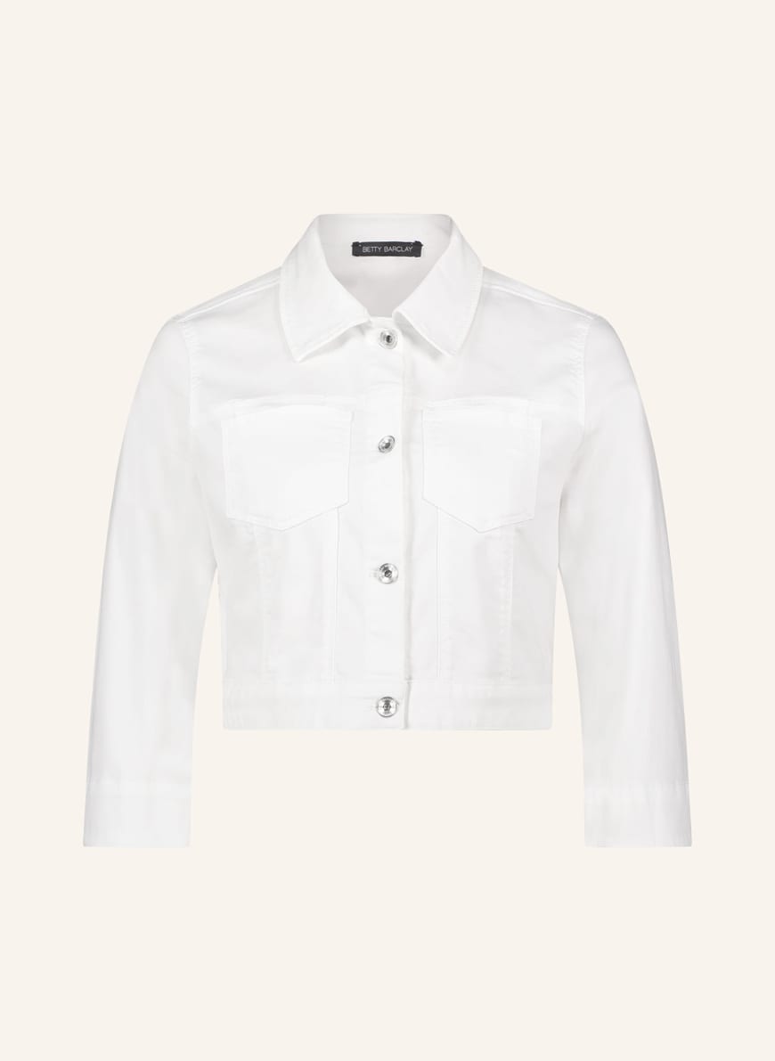 White cut off denim jacket discount