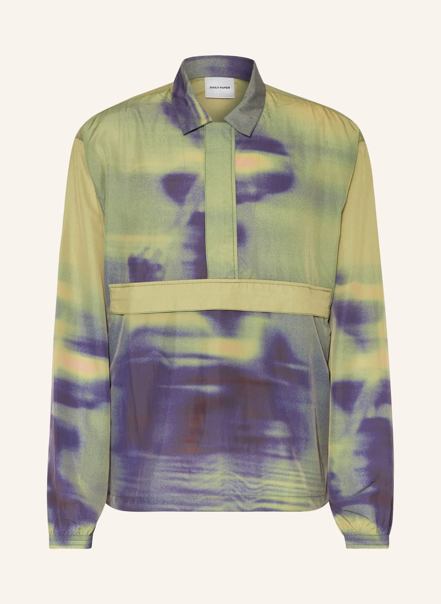 DAILY PAPER Anorak jacket YARO in green/ dark purple