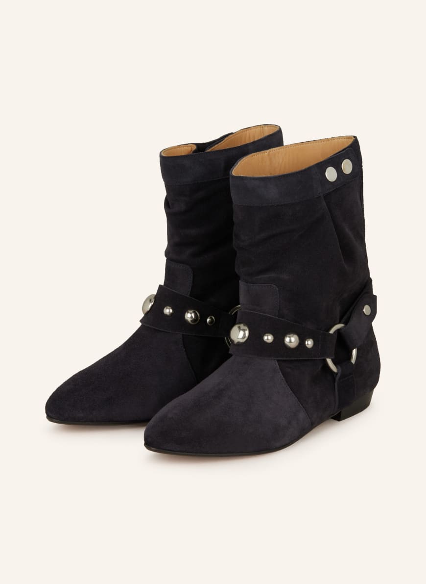 ISABEL MARANT Boots STANIA mit Nieten: DUNKELGRAU