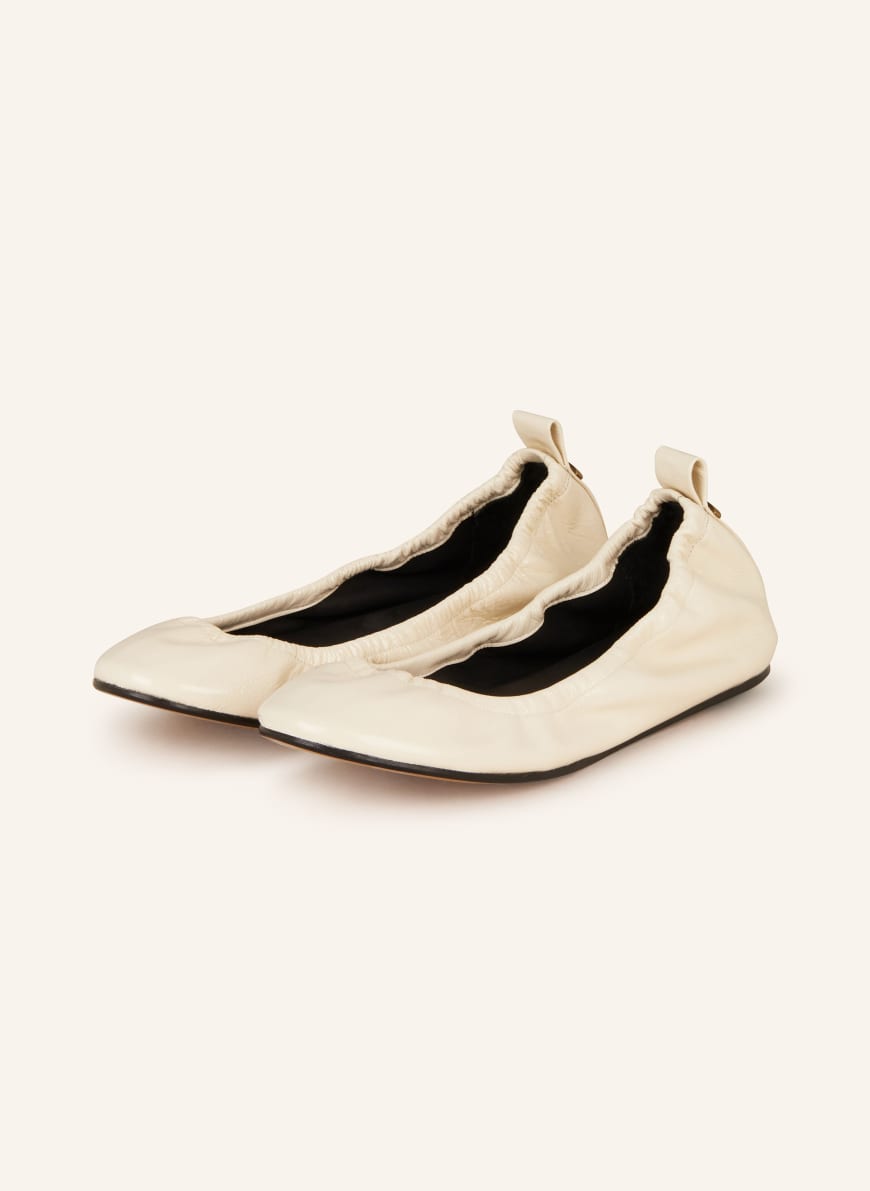 ISABEL MARANT Patent ballet flats BELNA in ecru