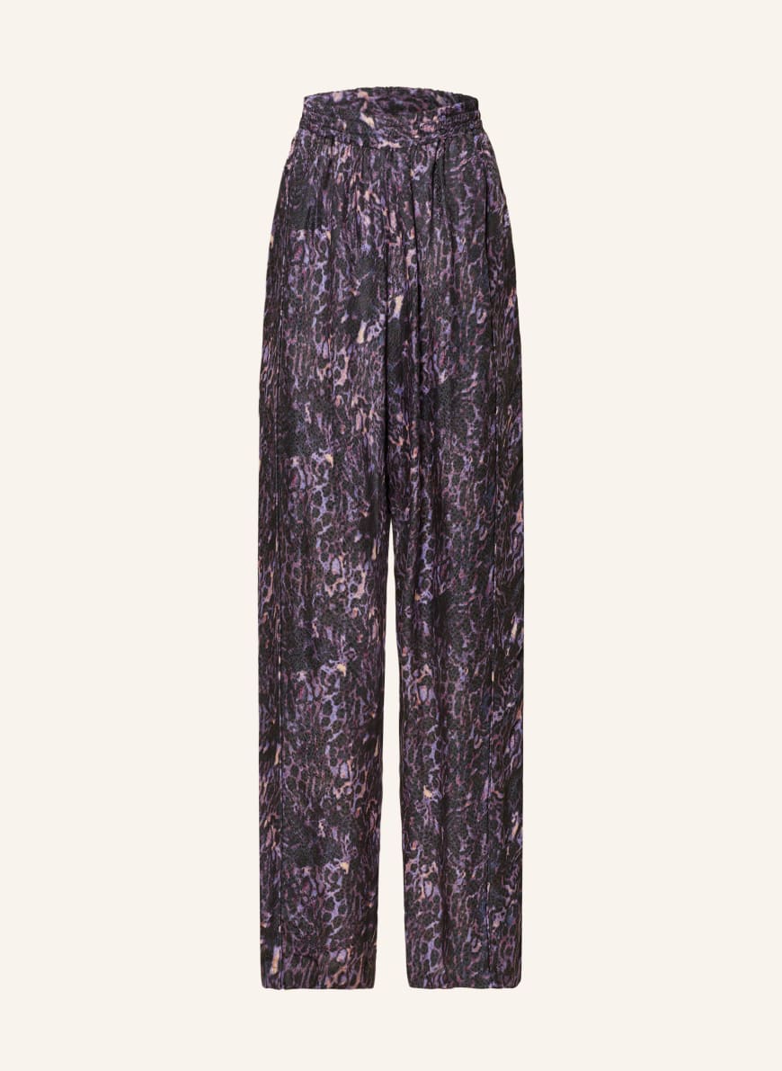 ISABEL MARANT Jacquard-Hose PIERA mit Seide: DUNKELLILA/ LILA/ SCHWARZ