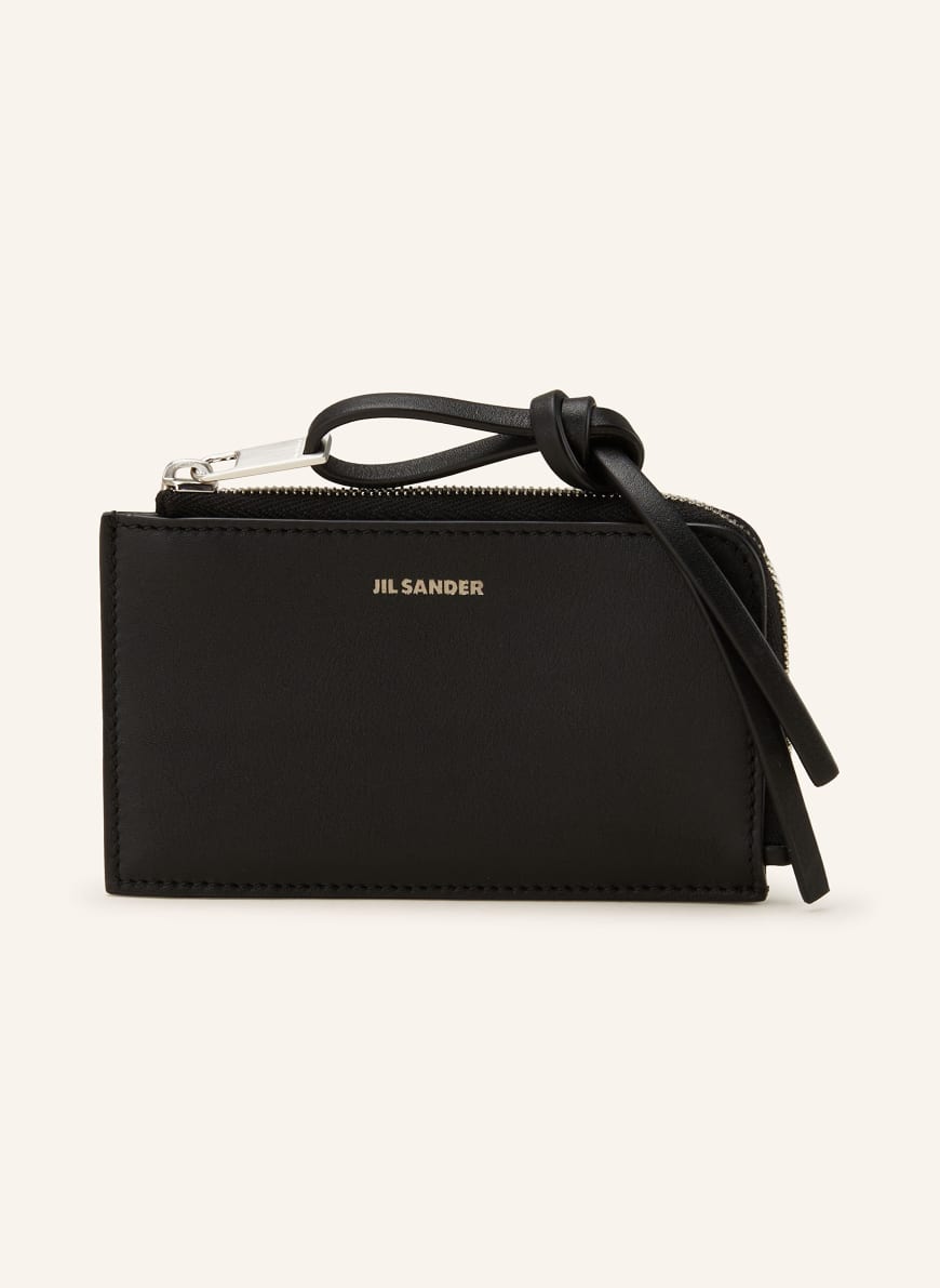 JIL SANDER Kartenetui mit Münzfach: SCHWARZ