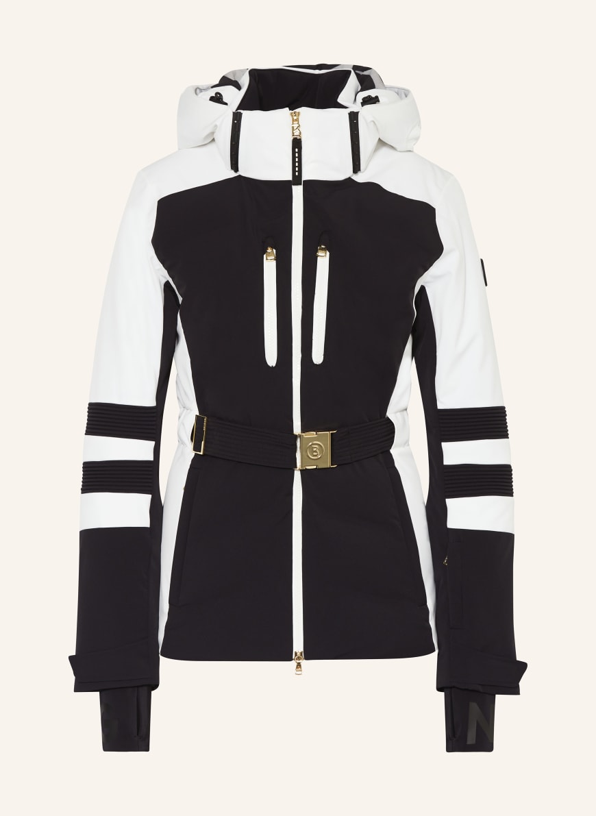White and black womens ski jacket 2025