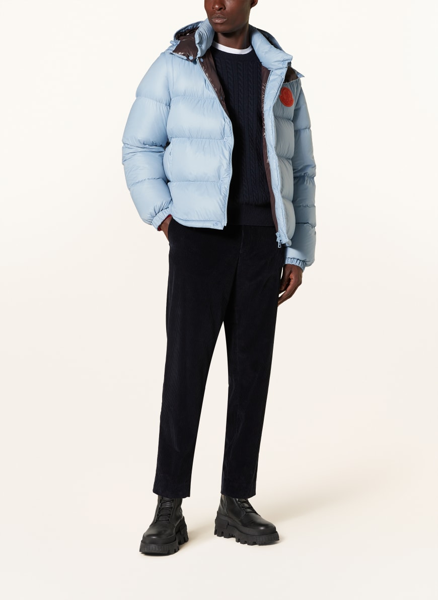 MONCLER Down jacket CYCLONE with removable hood in light blue