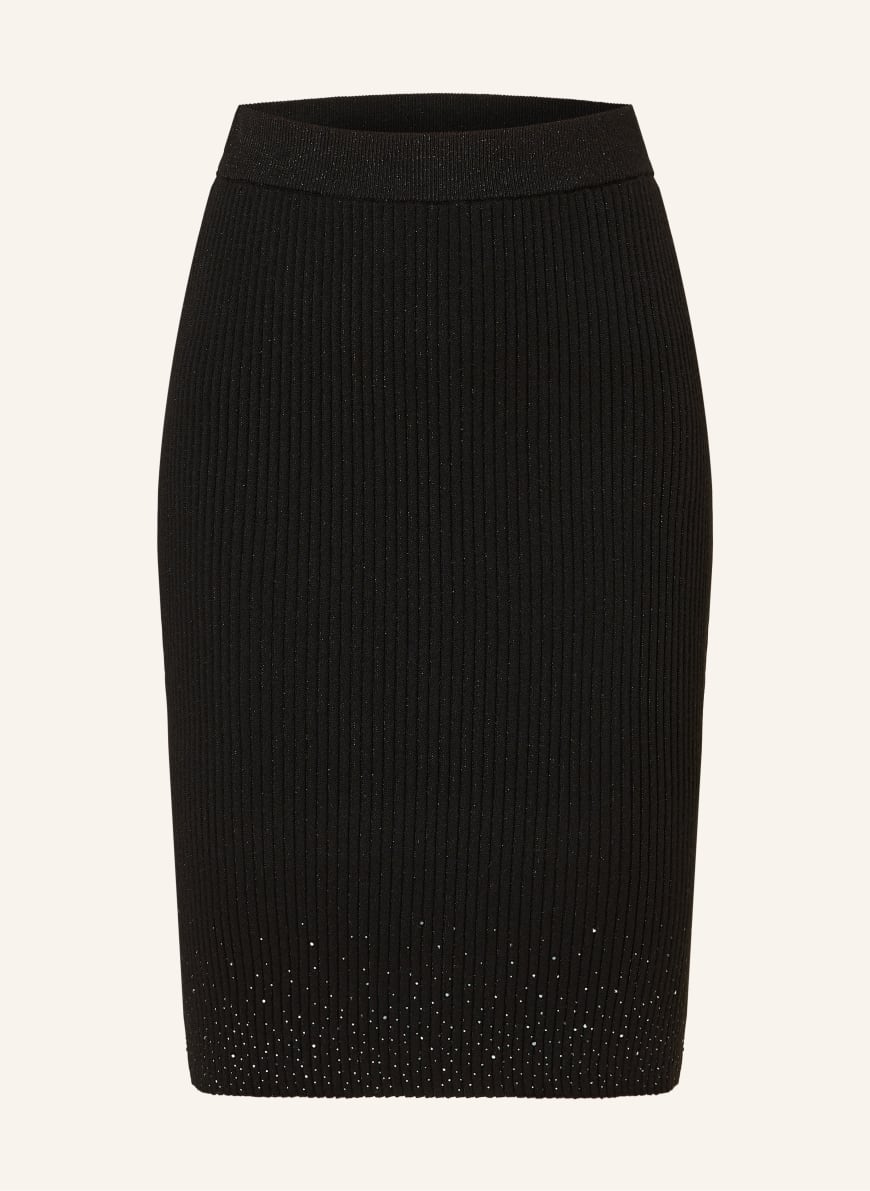 GUESS Strickrock ALICE mit Glitzergarn und Schmucksteinen: SCHWARZ