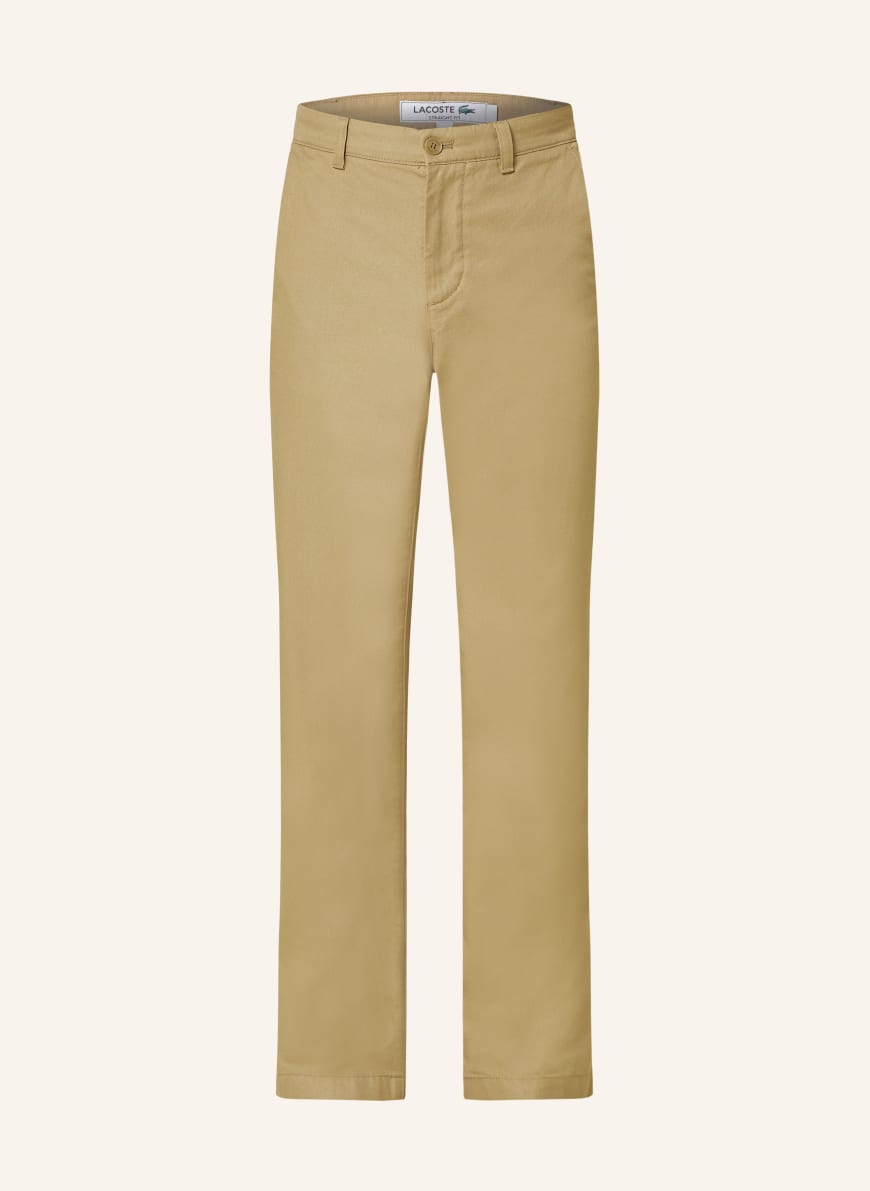 LACOSTE Chino Straight Fit: HELLBRAUN