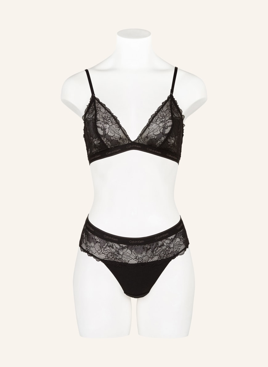Calvin Klein Set MODERN LACE Triangle bra and thong in black