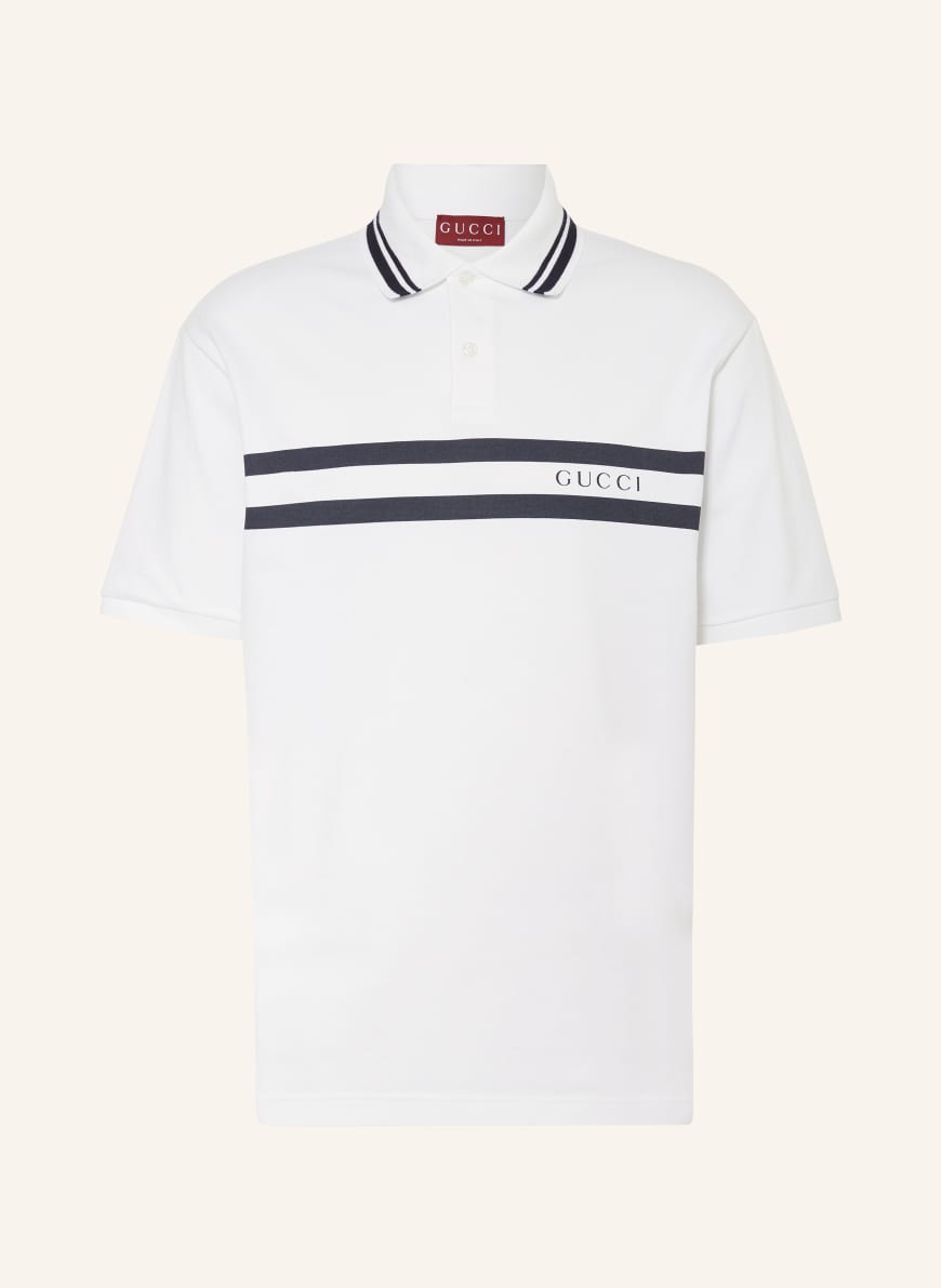 GUCCI Pique polo shirt in white