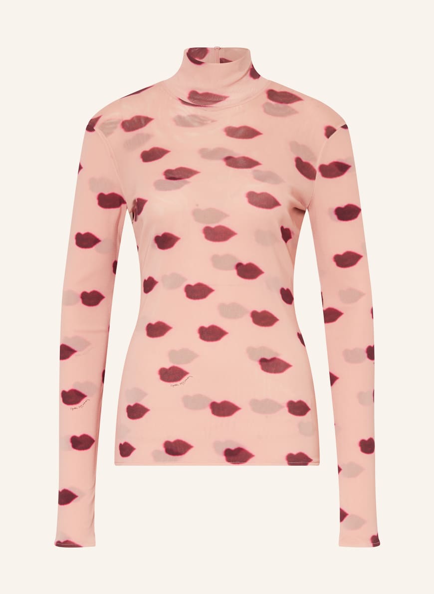 STELLA McCARTNEY Longsleeve aus Mesh in altrosa/ dunkelrot/ fuchsia 