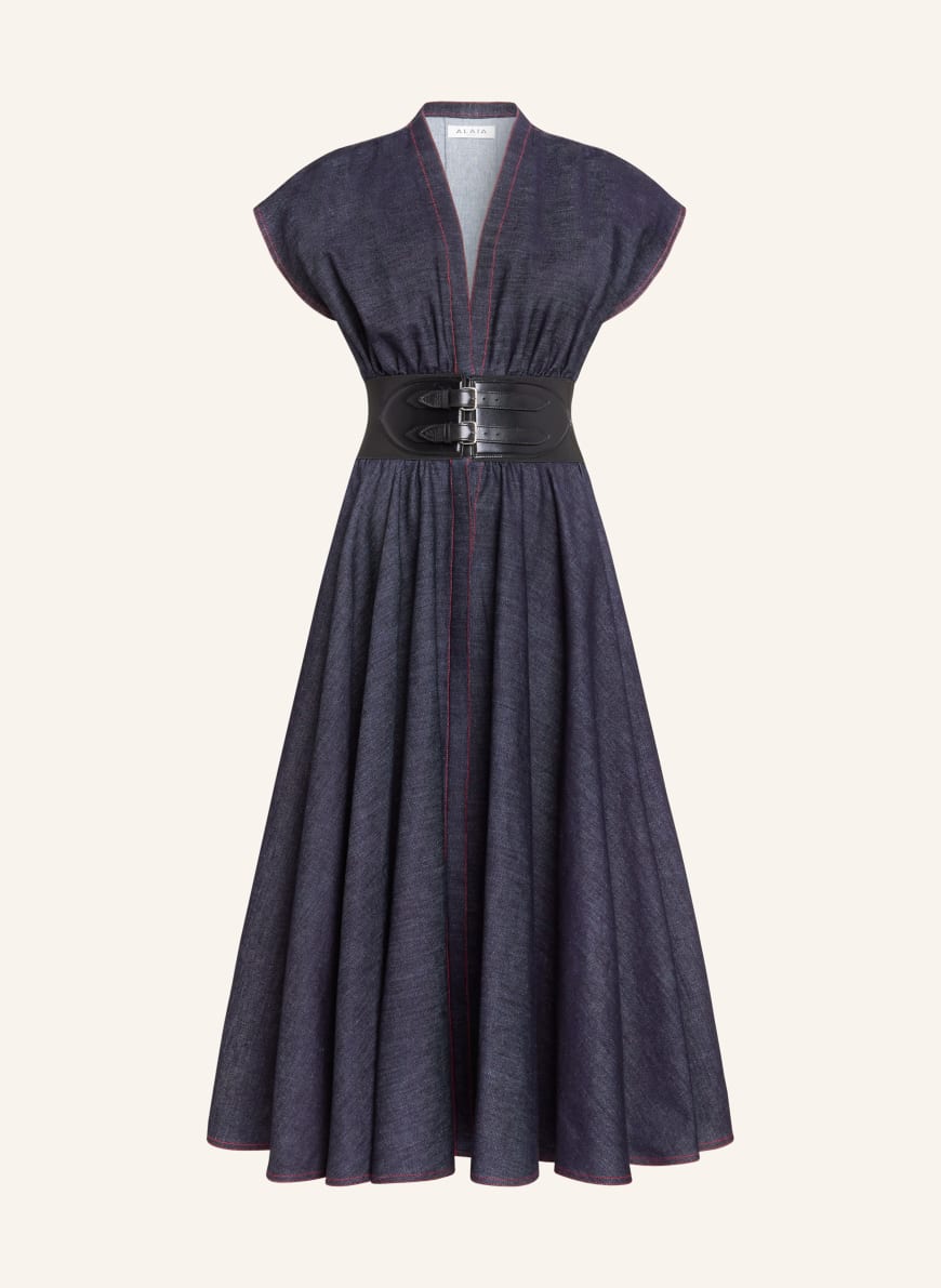 ワンピース Alaia Wrap Denim Dress ALAÏA Asymmetric wrap-effect denim mini dress | NET-A-PORTER