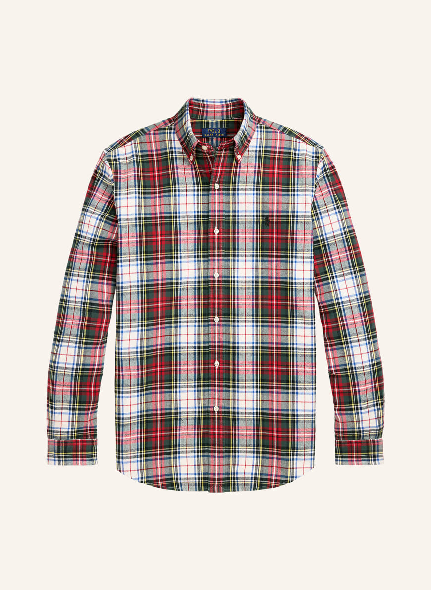 POLO RALPH LAUREN Shirt custom fit in white green dark red