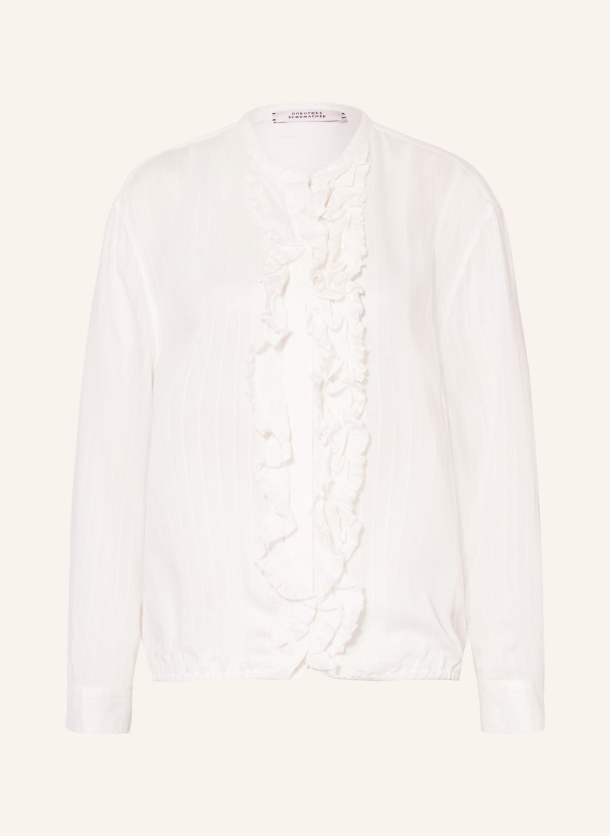 DOROTHEE SCHUMACHER Blusenshirt COOL STRIPE mit Rüschen: ECRU