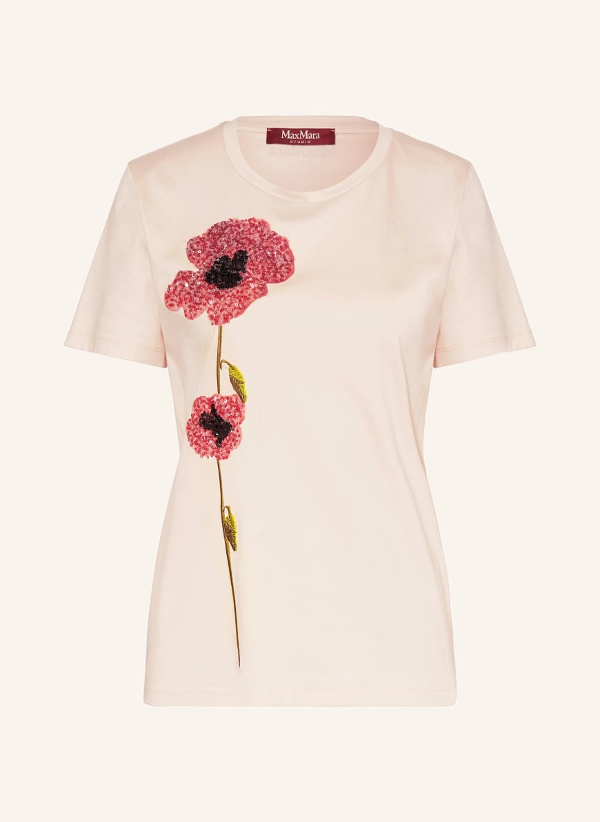 MAX MARA Studio★LAGHI LOGO 刺繍 SHIRTS★LAGHI 002★人気 Max Mara STUDIO T-shirt LAGHI with sequins in nude
