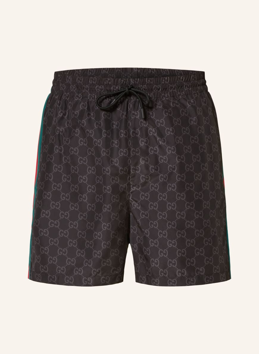 Black gucci swim trunks 2025