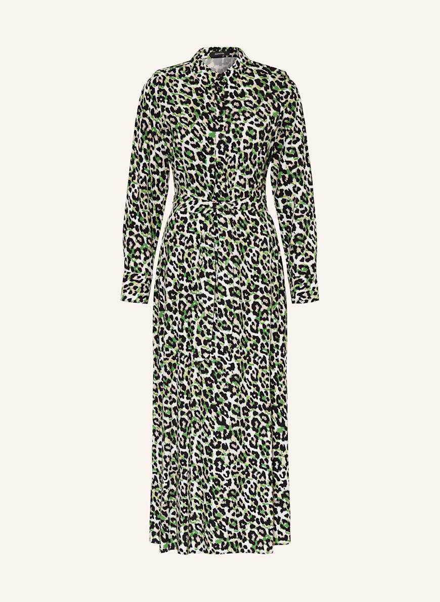 comma Hemdblusenkleid in schwarz/ grün/ weiss