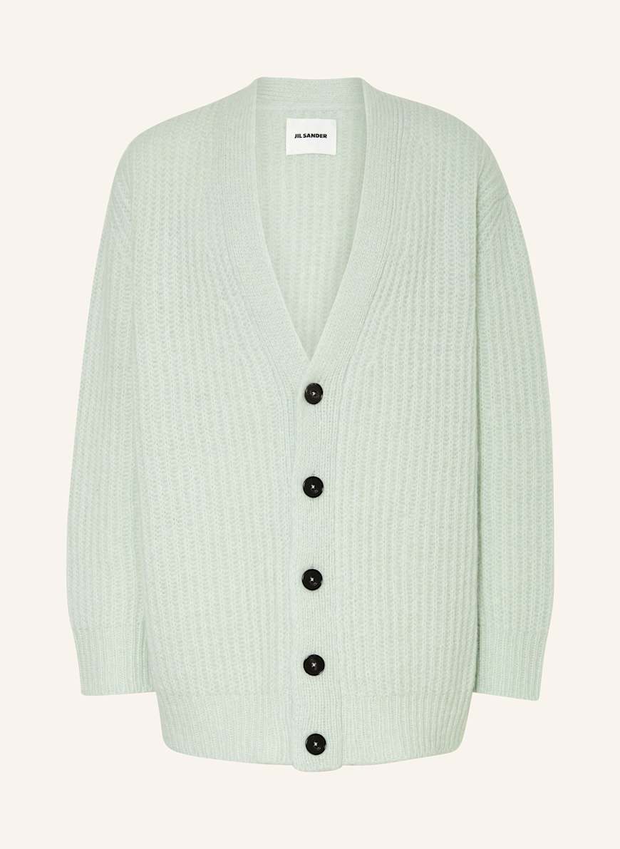 JIL SANDER Oversized cardigan made of mohair in mint