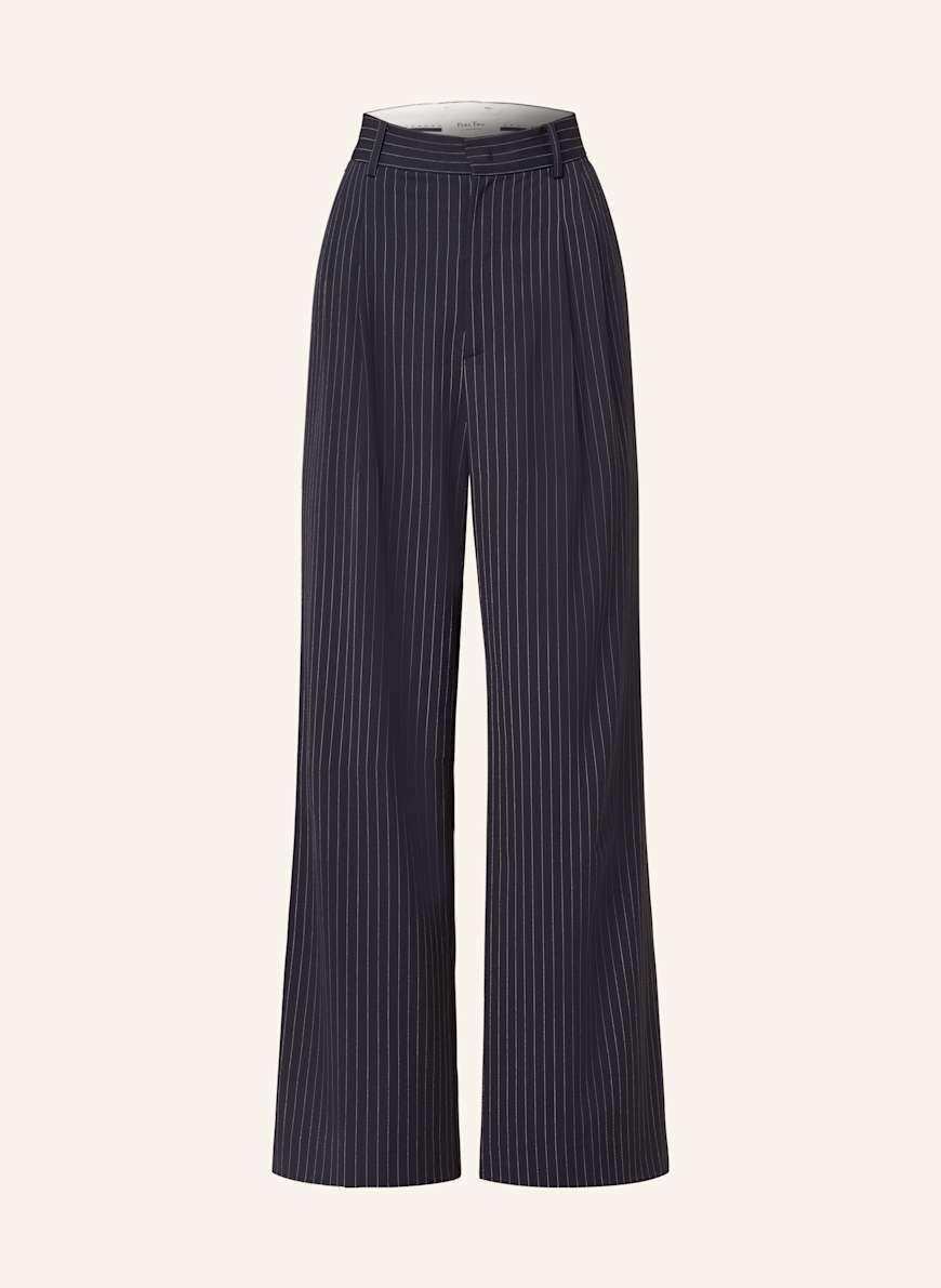 Black striped wide leg pants clearance
