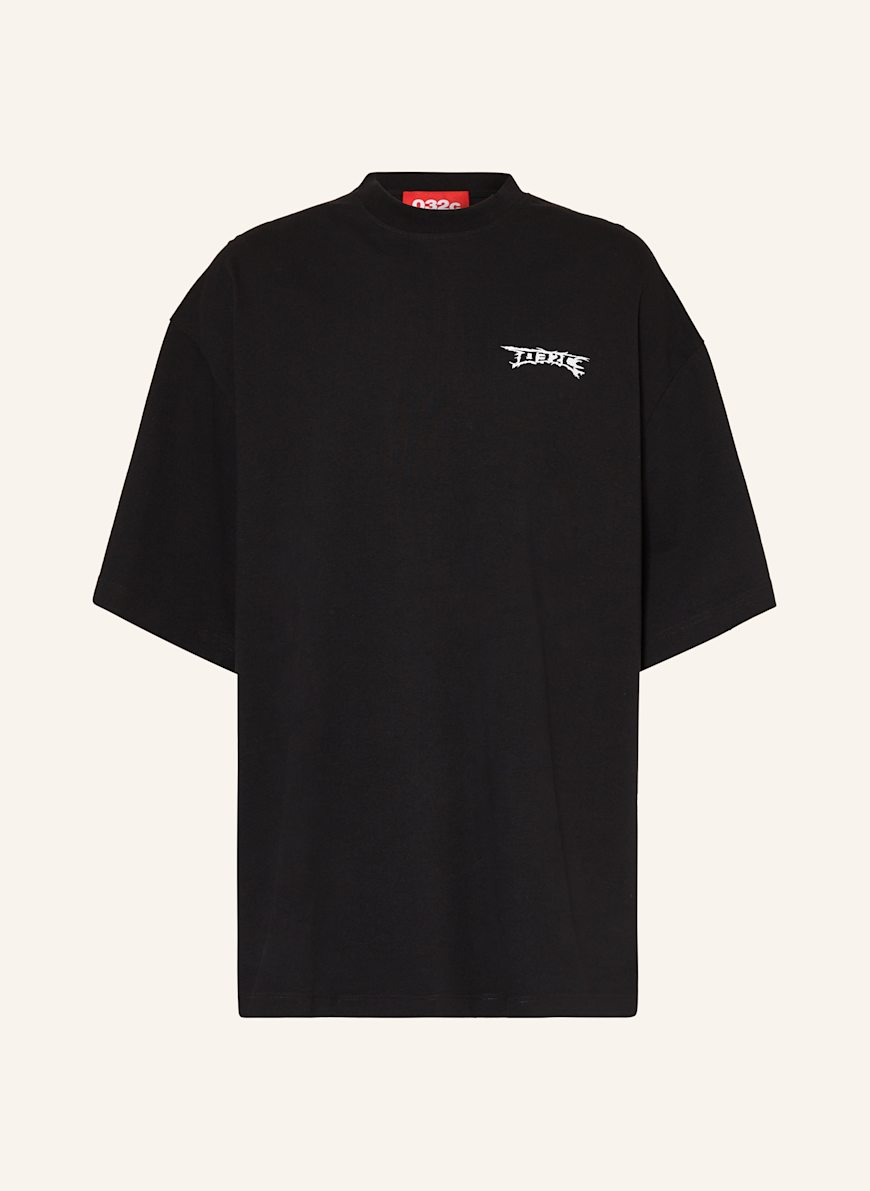 032c Oversized shirt NERVE SHATTER in black white