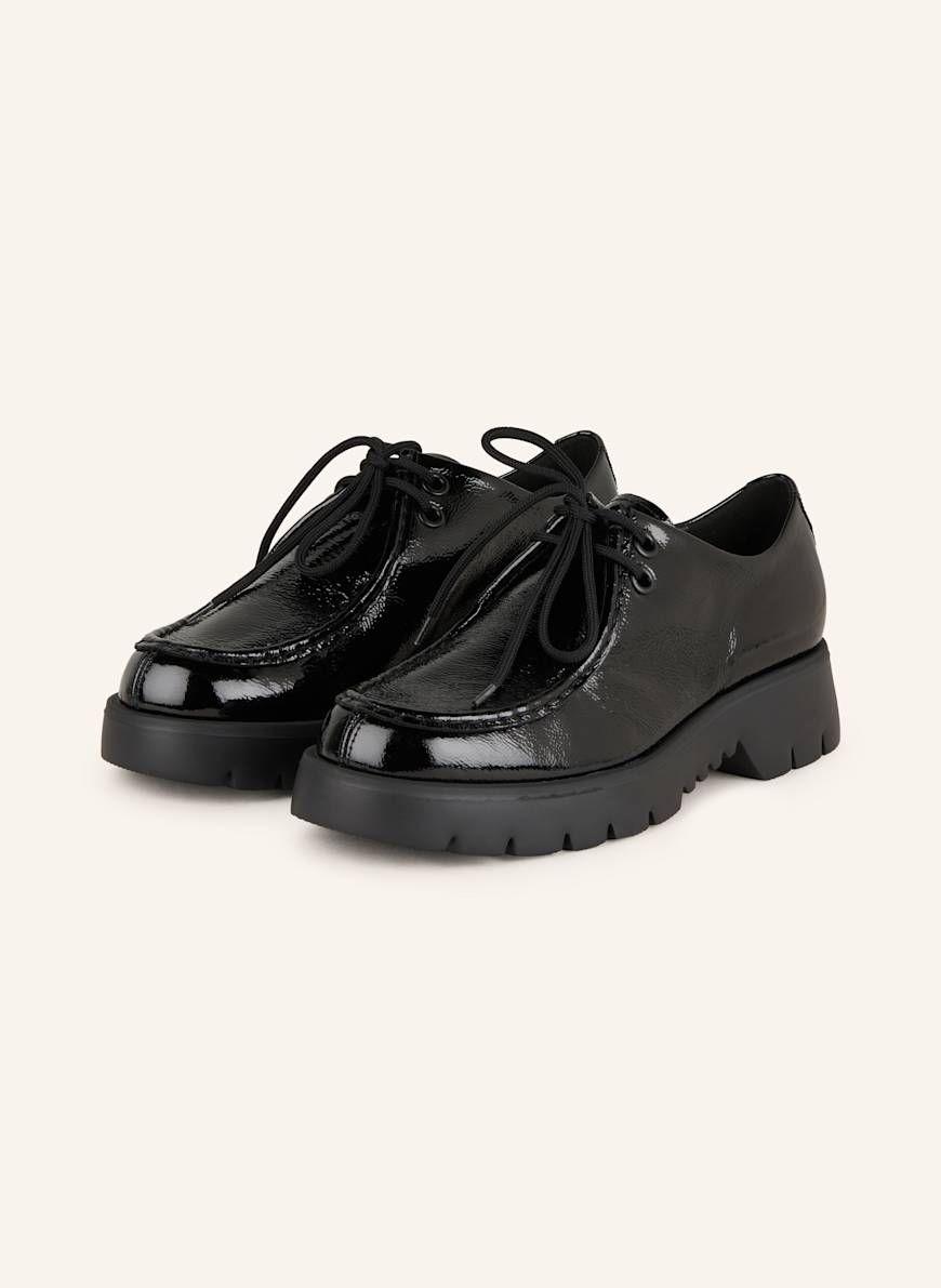 Black lace up flat shoes discount