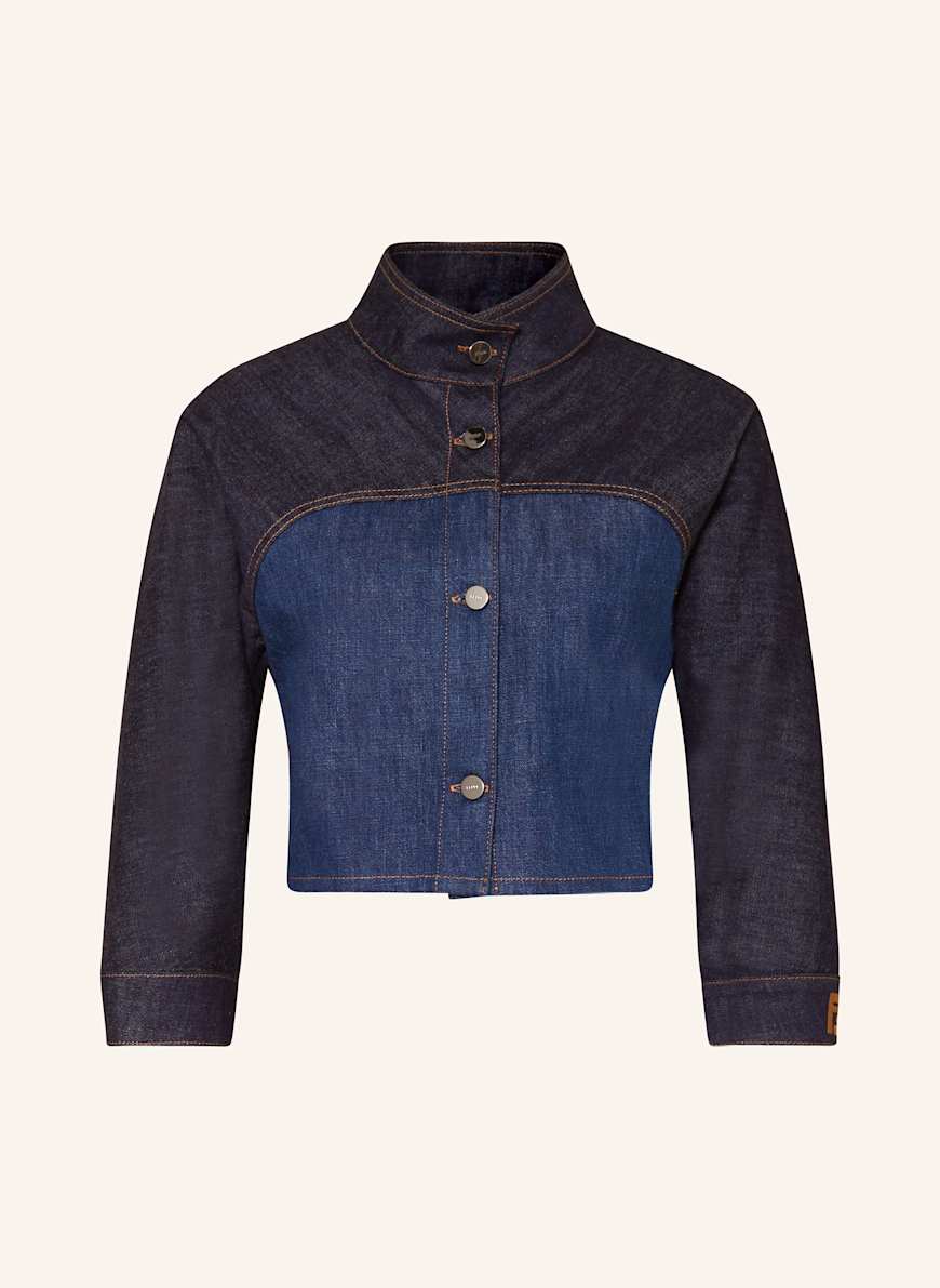 FENDI Cropped-Jeansjacke mit 3/4-Arm: F1PNC POSEIDON