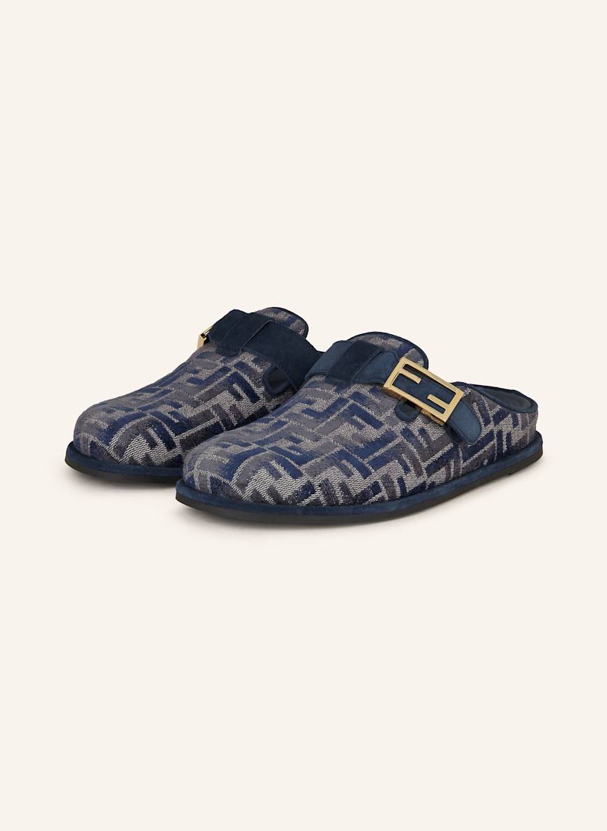 FENDI Mules: BLAU/ HELLBLAU