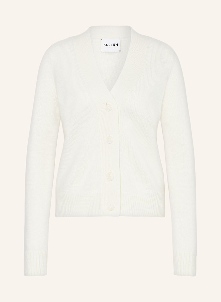 White cashmere cardigan sweater top