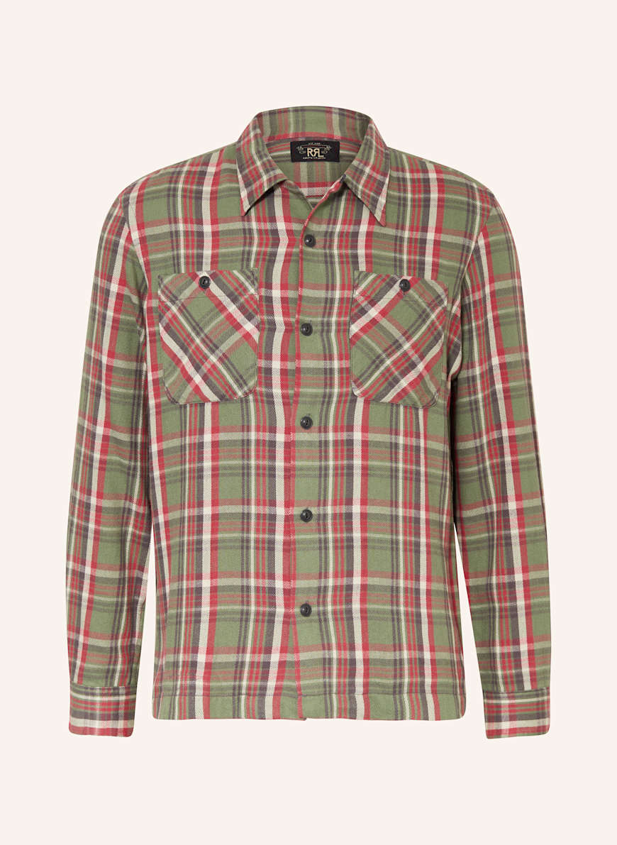 RRL Flannel shirt regular fit in green/ red/ dark purple