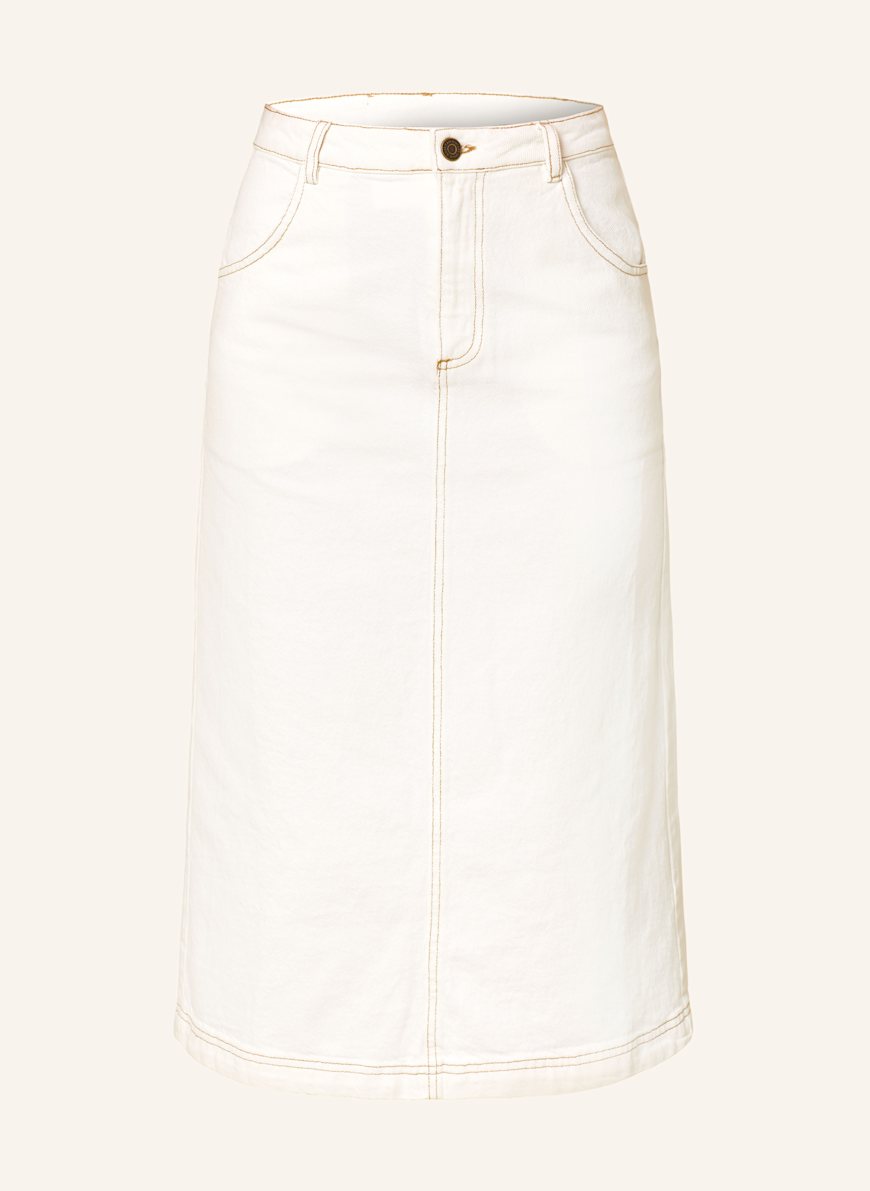 White jean skirt midi 2025