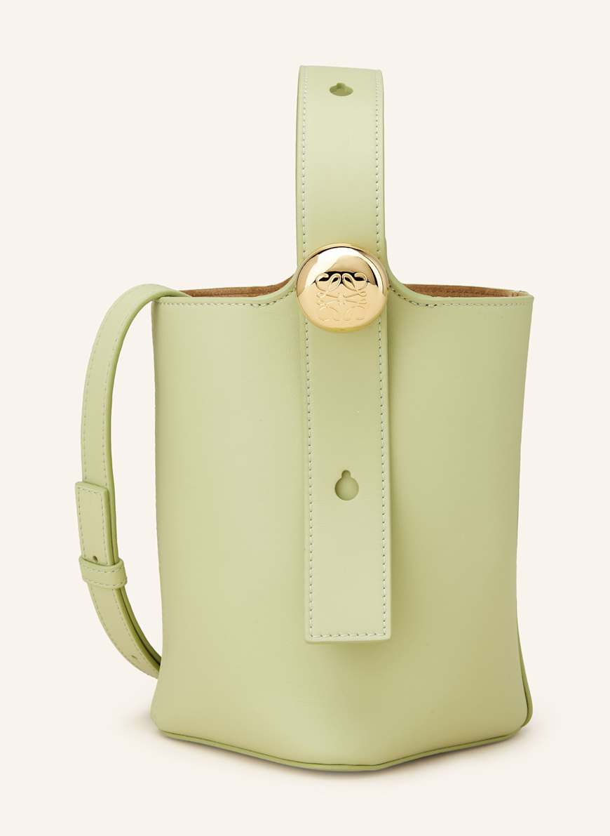 LOEWE Handtasche PEBBLE BUCKET MINI: HELLGRÜN