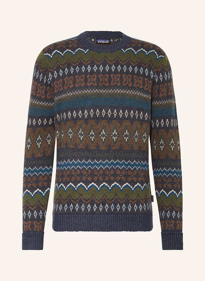 patagonia Sweater in dark blue/ white/ brown